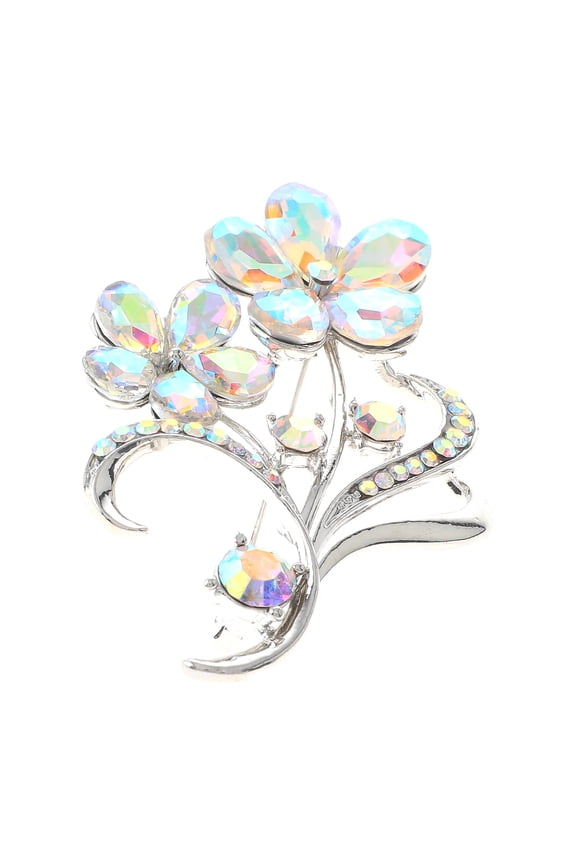 Crystal Flower Brooch