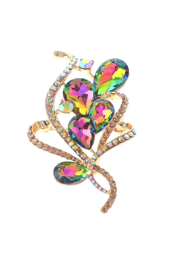 Crystal Flower Brooch