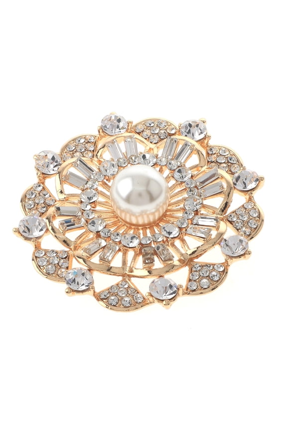 Crystal Flower Brooch