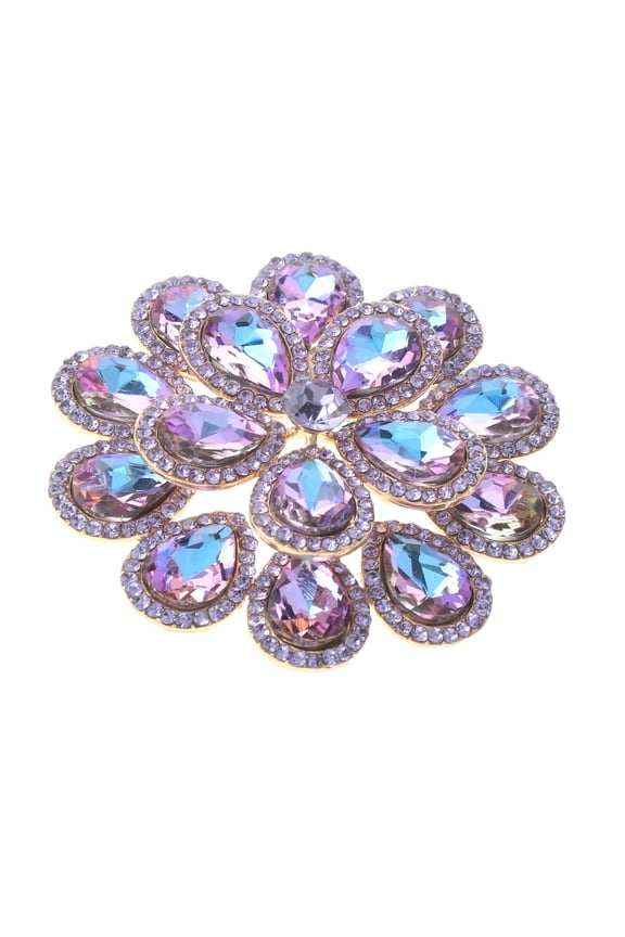 Crystal Flower Brooch