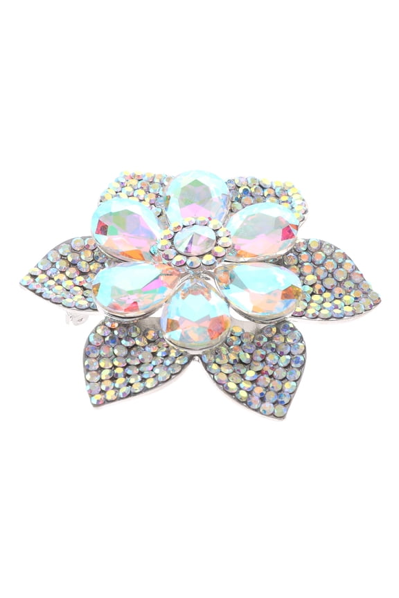 Crystal Flower Brooch