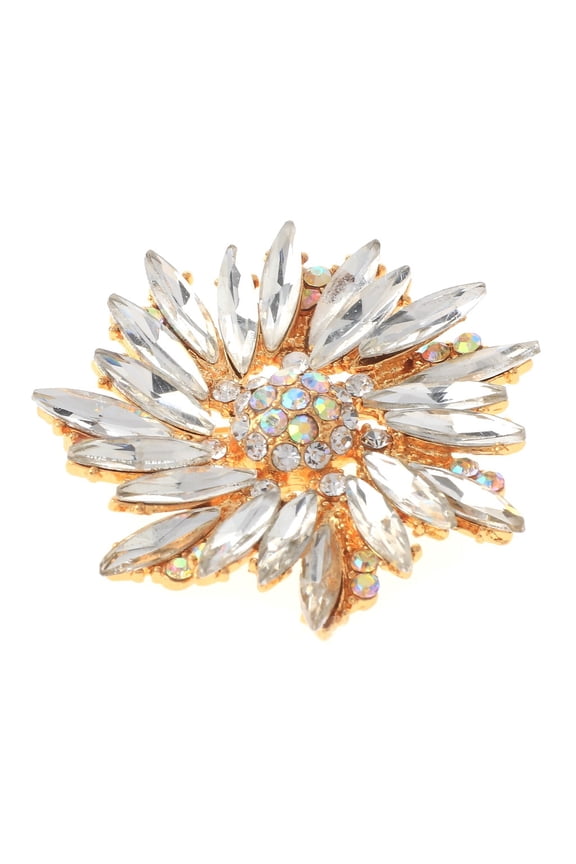 Crystal Flower Brooch