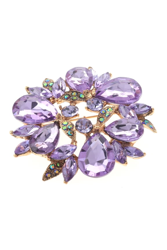 Crystal Flower Brooch
