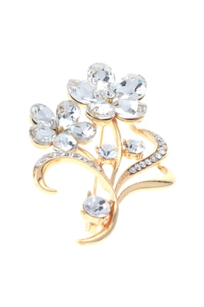 Crystal Flower Brooch
