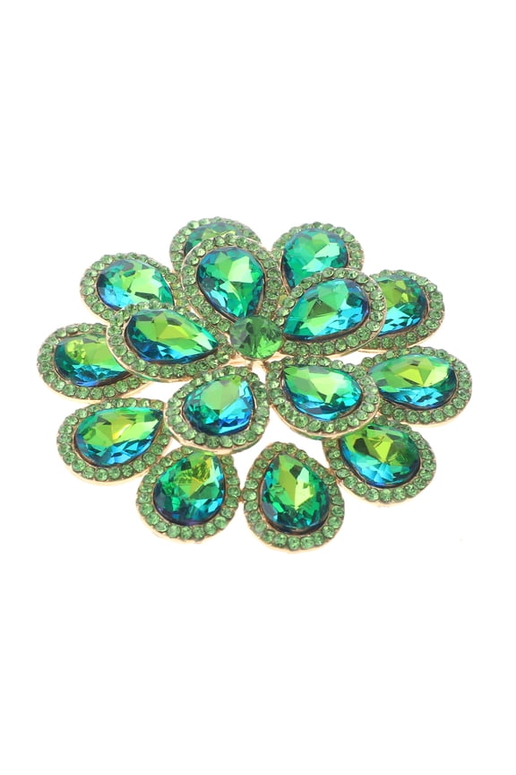 Crystal Flower Brooch