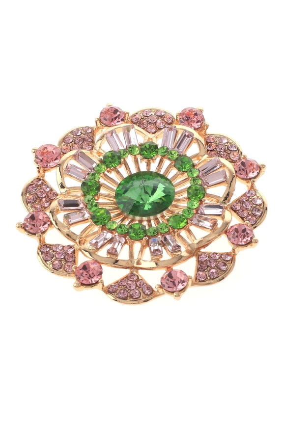 Crystal Flower Brooch