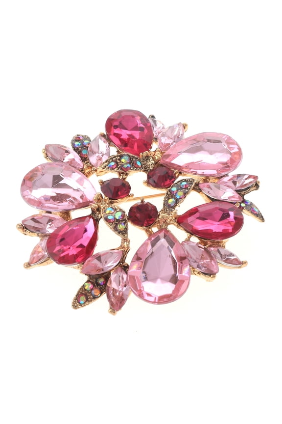 Crystal Flower Brooch