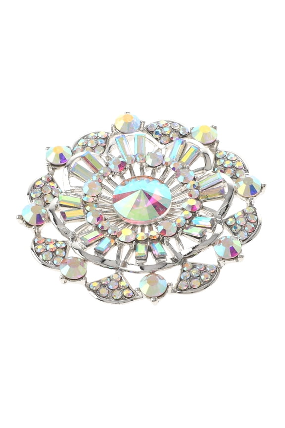 Crystal Flower Brooch