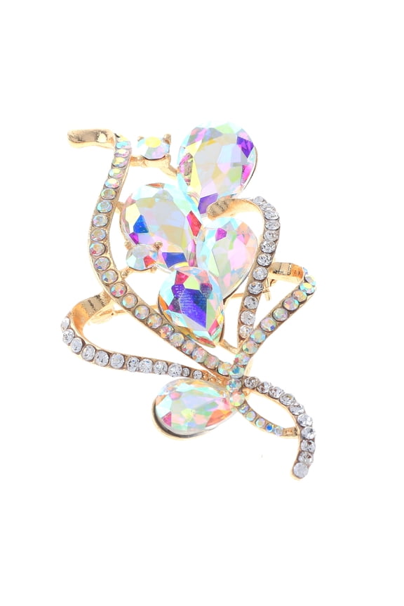 Crystal Flower Brooch