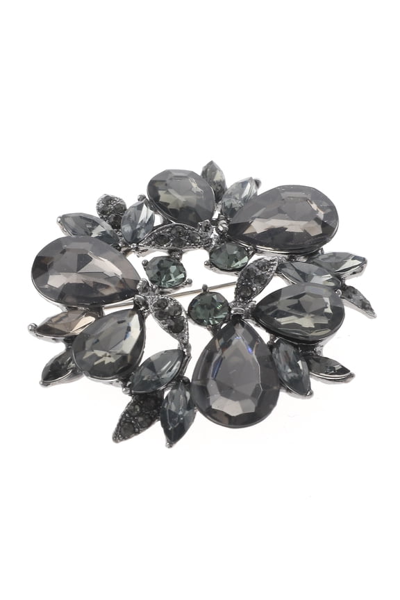 Crystal Flower Brooch
