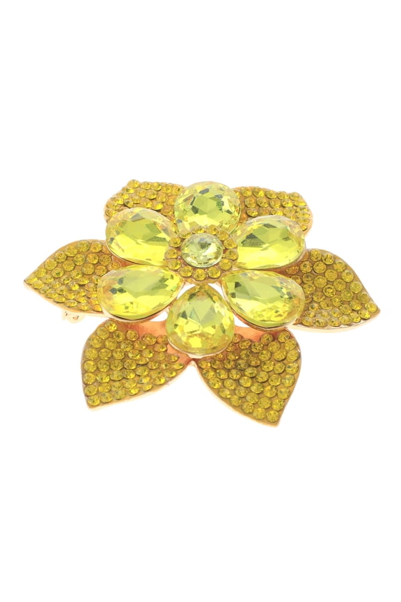 Crystal Flower Brooch
