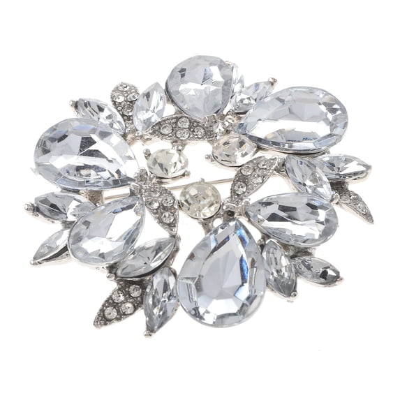 Crystal Flower Brooch