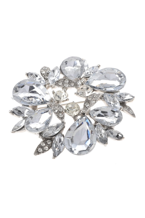 Crystal Flower Brooch