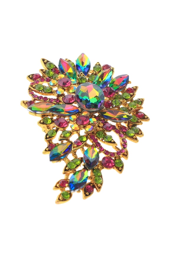 Crystal Flower Brooch