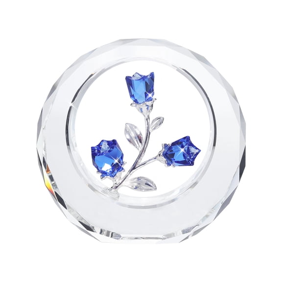 Crystal Flower Bud Ornament Figurine Collectible, Crystal Ornament Decorative GiftCenterpieces for Home DecorsBlue