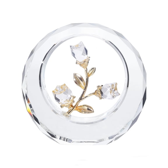 Crystal Flower Bud Ornament Figurine Collectible, Crystal Ornament Decorative GiftCenterpieces for Home DecorsTransparent