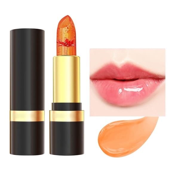 Crystal Flower Jelly Lipstick, Long Lasting Nutritious Lip Balm, Magic Color Changing Lipstick, Clear Magic Lip Stain Moisturizer, Matte Long Lasting Lip Gloss (Red)