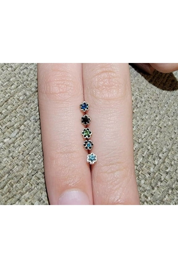 Crystal Flower Nose Bone