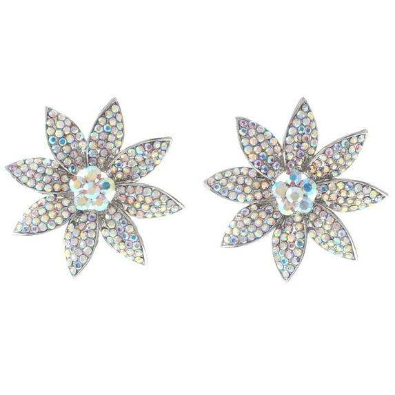 Crystal Flower Post Earrings