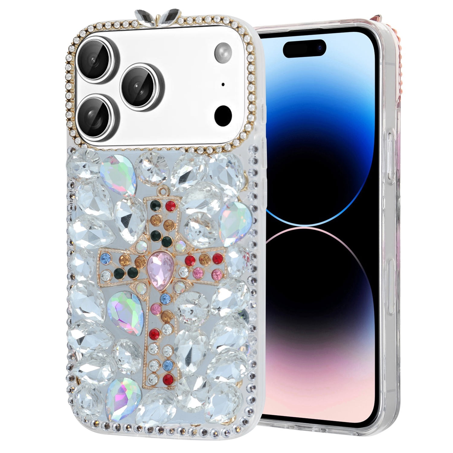 Crystal Flower Silicone Hard Case for iPhone 17 Pro Max - Transparent