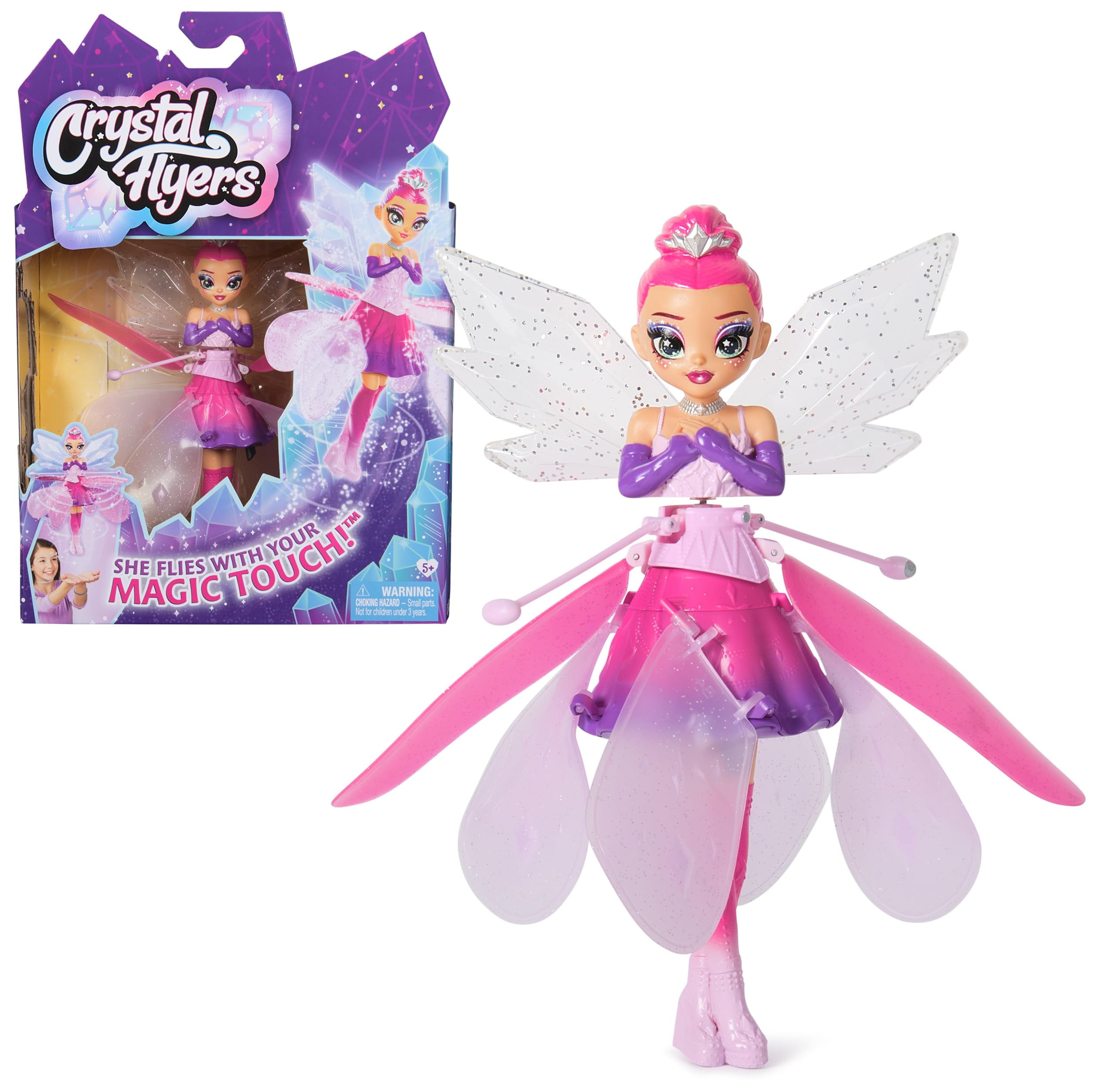 Crystal Flyers Magical Flying Toy Doll with Crystal Wings Girls Gifts Interactive for Kids Ages 5 and up Walmart