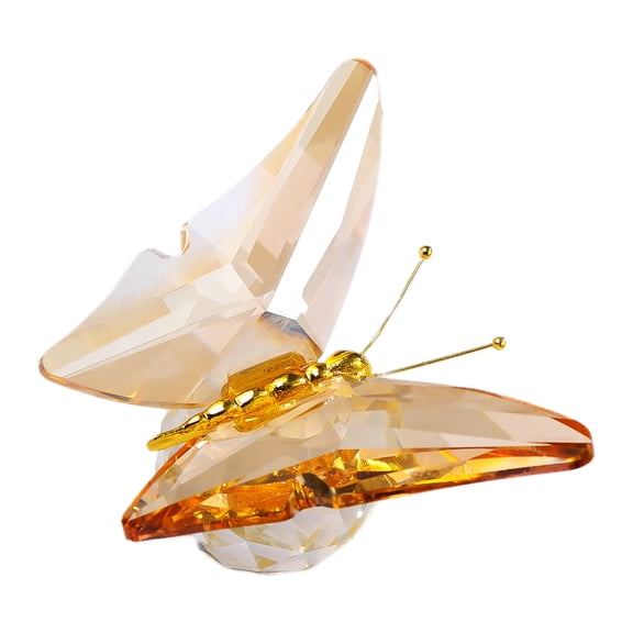 Crystal Flying Butterfly with Crystal Base Figurine Collection Cut Glass Ornament Statue Collectible Decors Gift