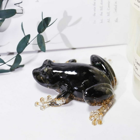 Crystal Frog Ornament, Unique Resin Crystal Frog Home Decor, Exquisite Craftsmanship Desktop Decoration Gift for Office Birthday Housewarming