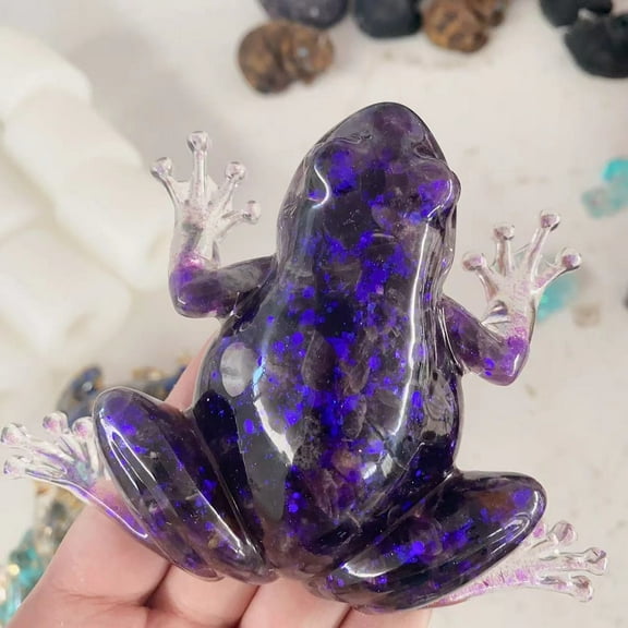 Crystal Frog Ornament, Unique Resin Crystal Frog Home Decor, Exquisite Craftsmanship Desktop Decoration Gift for Office Birthday Housewarming