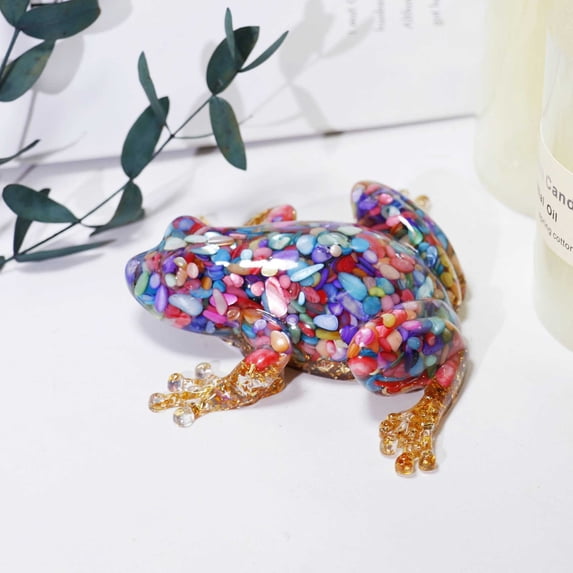Crystal Frogs Ornament Home Gift, Usupdd Resin Crystal Frogs Home Decoration, Exquisite Craftsmanship Small Resin Ornaments Office Desktop Decoration