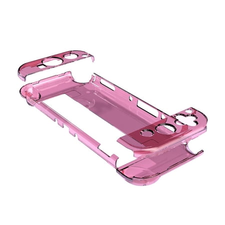 Crystal Full Coverage Console Accessories Transparent For Nintendo Switch/OLED Game Console Case Protect Shell Shockproof Cover RED