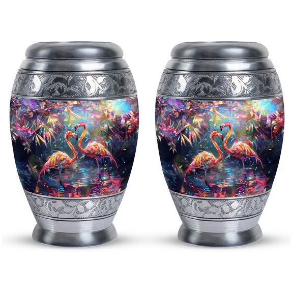 Crystal Garden Flamingo Dance Crystal Garden Flamingo Dance Bird - Keepsake Urns For Human Ashes - Tiny Burial Urn For Human Ashes - Compact Urn For Adult Female Memorial 3 Inch, Set Of 2