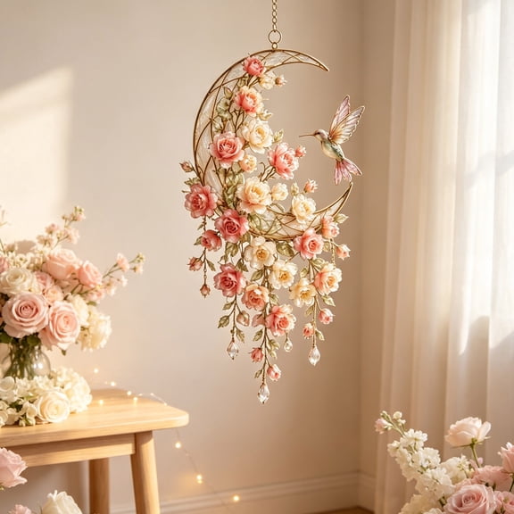 Crystal Garden Suncatcher Decor Hanging Indoor Outdoor, Garden Sun Catchers for Birthday and Mother's Day