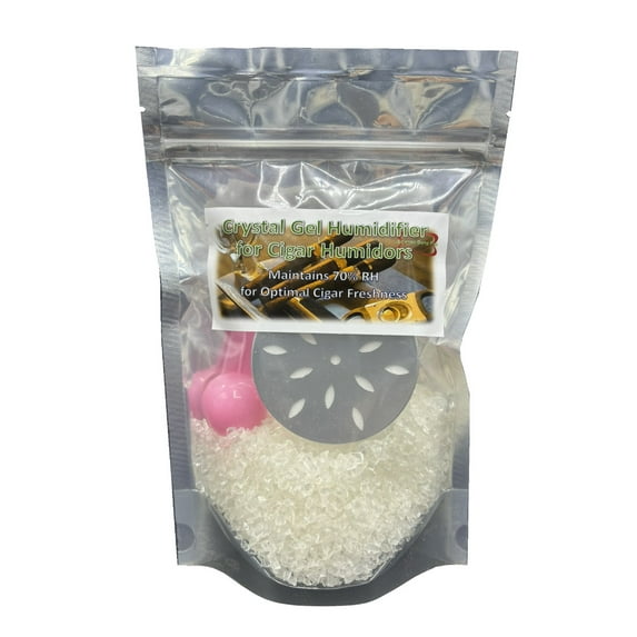 Crystal Gel Humidification Granules for Humidors – 8 Oz Bag with Diffuser