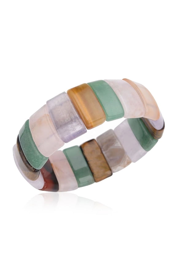 Multigemstone Cuff Bracelets for Women - Colorfull Friendship Bracelets for Men - Crystals and Stones Jewelry Birthday - Multicolor Birthday Christmas Gifts