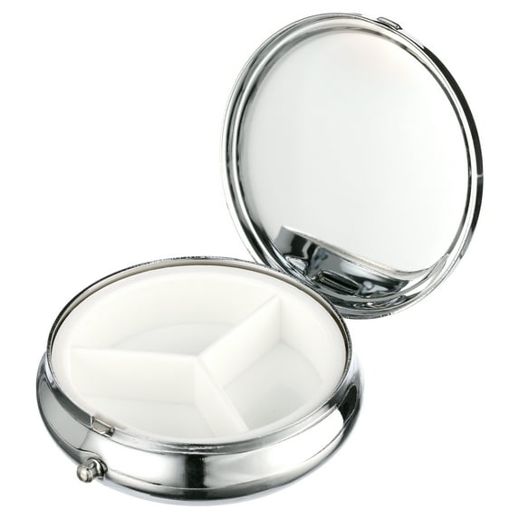 Crystal Gemstones Fashion Bling Three Section Medicine Pill Box Case