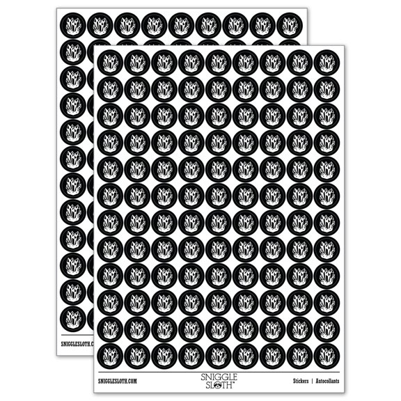 Crystal Geode 200+ Round Stickers - Black - Gloss Finish - 0.50" Size