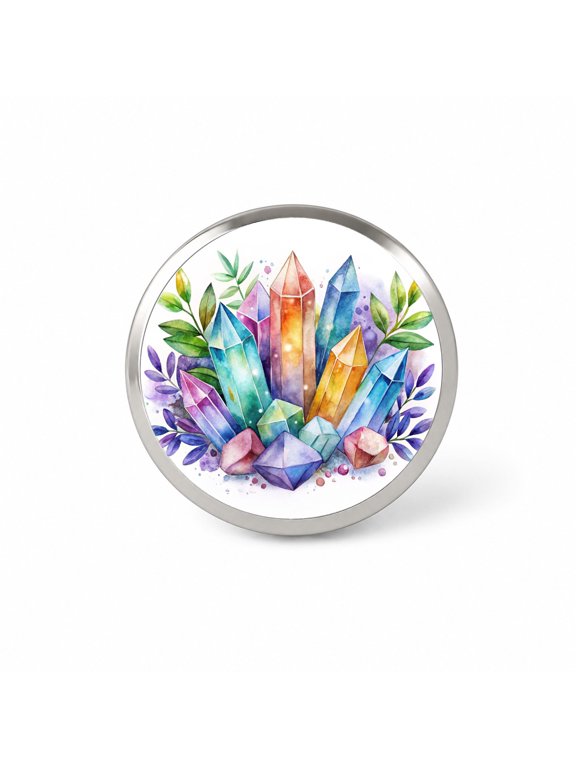 Crystal Geodes Mystical Healing Protection Watercolor Backpack Hat Novelty Lapel Pin