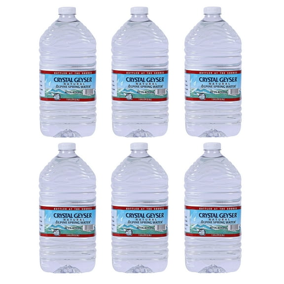 Crystal Geyser Alpine Spring Water, 1 Gallon Jug, Case of 6