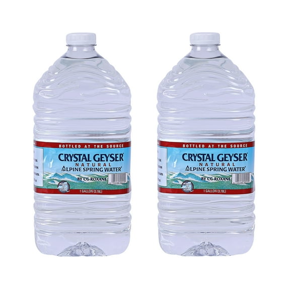 CRYSTAL GEYSER SINCE 1977 Purified Water 1 Gallon, 25.4 Fl Oz, (Pack of 2)