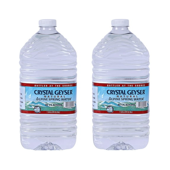 CRYSTAL GEYSER SINCE 1977 Purified Water 1 Gallon, 25.4 Fl Oz, (Pack of 2)