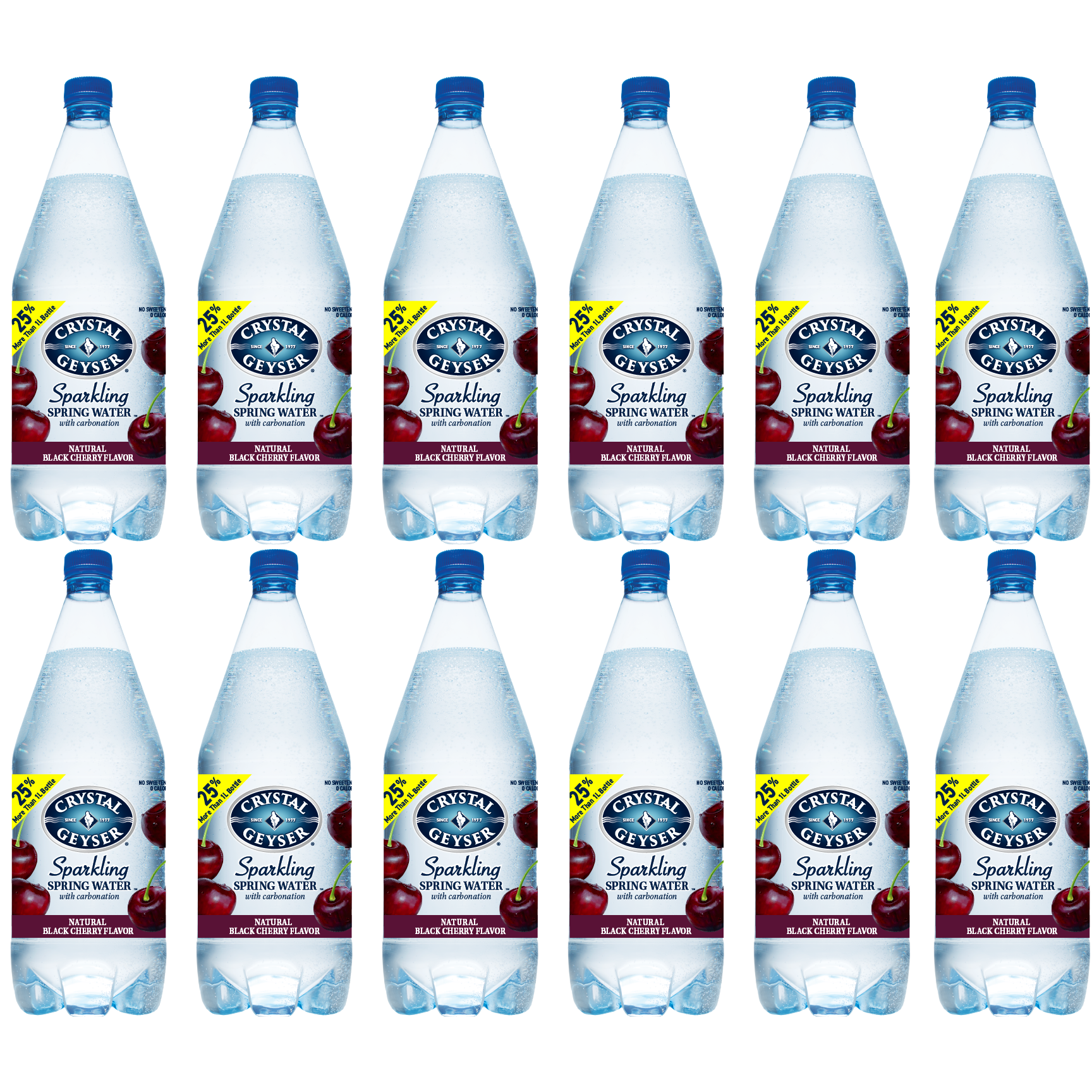 Deer Park Sparkling Water, Black Cherry, 33.8 oz. Bottles (Pack of 12