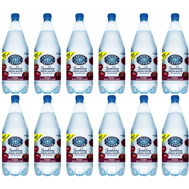 Crystal Geyser Natural Flavored Sparkling Spring Water, Black Cherry