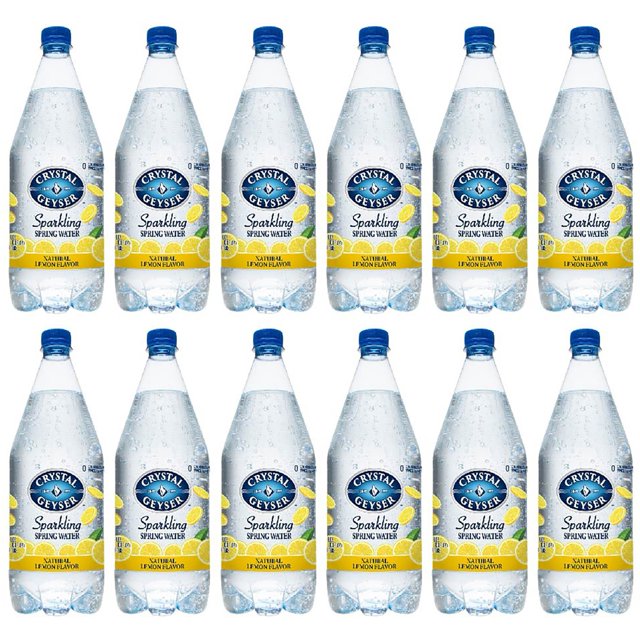 Crystal Geyser Natural Flavored Sparkling Spring Water, Lemon, 12 Pack