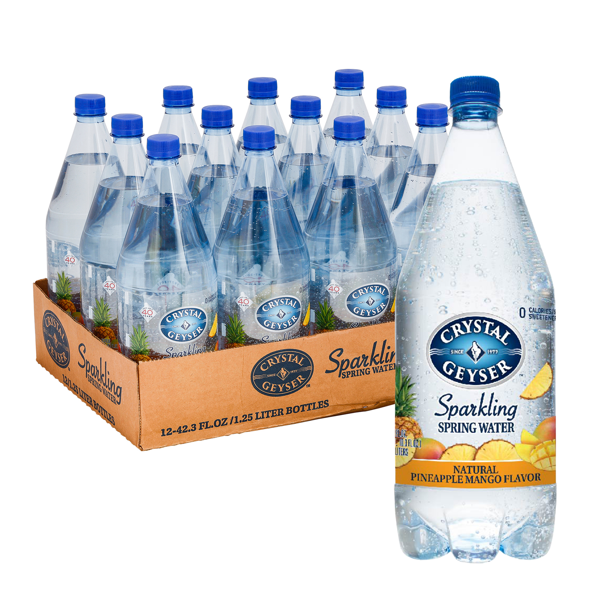 Crystal Geyser Natural Flavored Sparkling Spring Water, Pineapple Mango