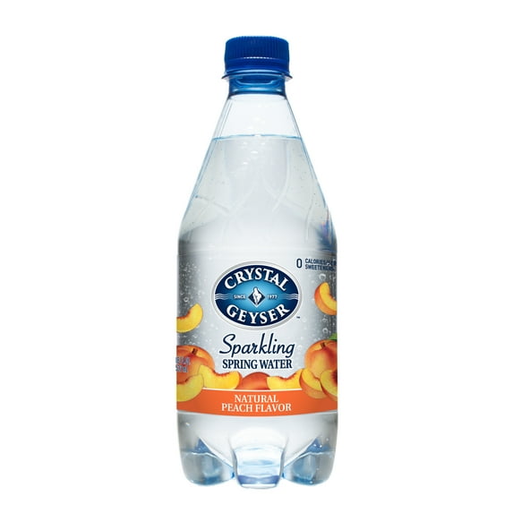 Crystal Geyser Sparkling Spring Water Peach, 18 Fl Oz, 4 Ct