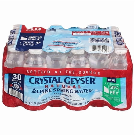 Crystal Geyser Spring Water, 8 fl oz Bottles (30 Pack)