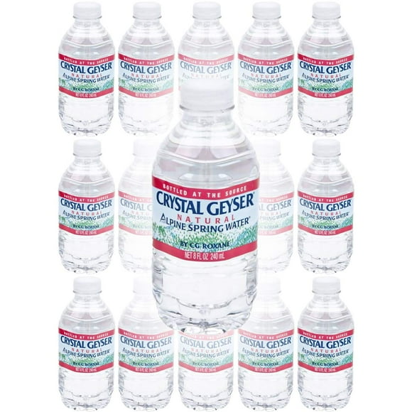 Crystal Geyser Water, Purified Water, 8 Fl Oz (Pack of 15, Total of 120 Fl Oz)