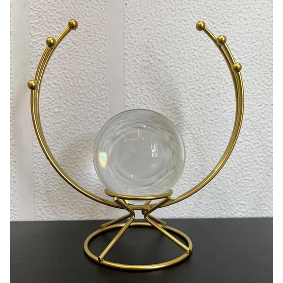 Crystal Ginkgo Leaf Ornaments Desktop Ornament Decorative Showpiece - Gold | Semi Circle Ginkgo Showpiece For Home Dcor, Living Room, Bedroom, Table Top Decoration Items - 1 Piece