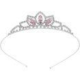thumbnail image 1 of Crystal Girl Tiaras Silver Birthday Gift Crown Rhinestone Headband Tiara for Women, 1 of 4