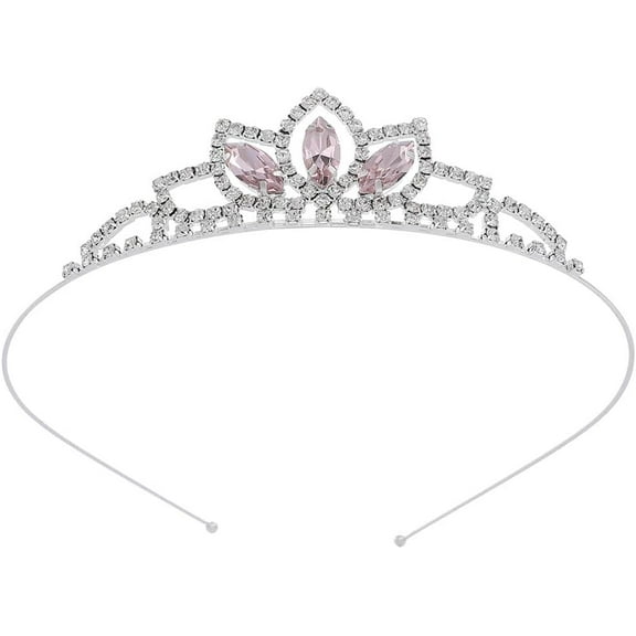 Crystal Girl Tiaras Silver Birthday Gift Crown Rhinestone Headband Tiara for Women